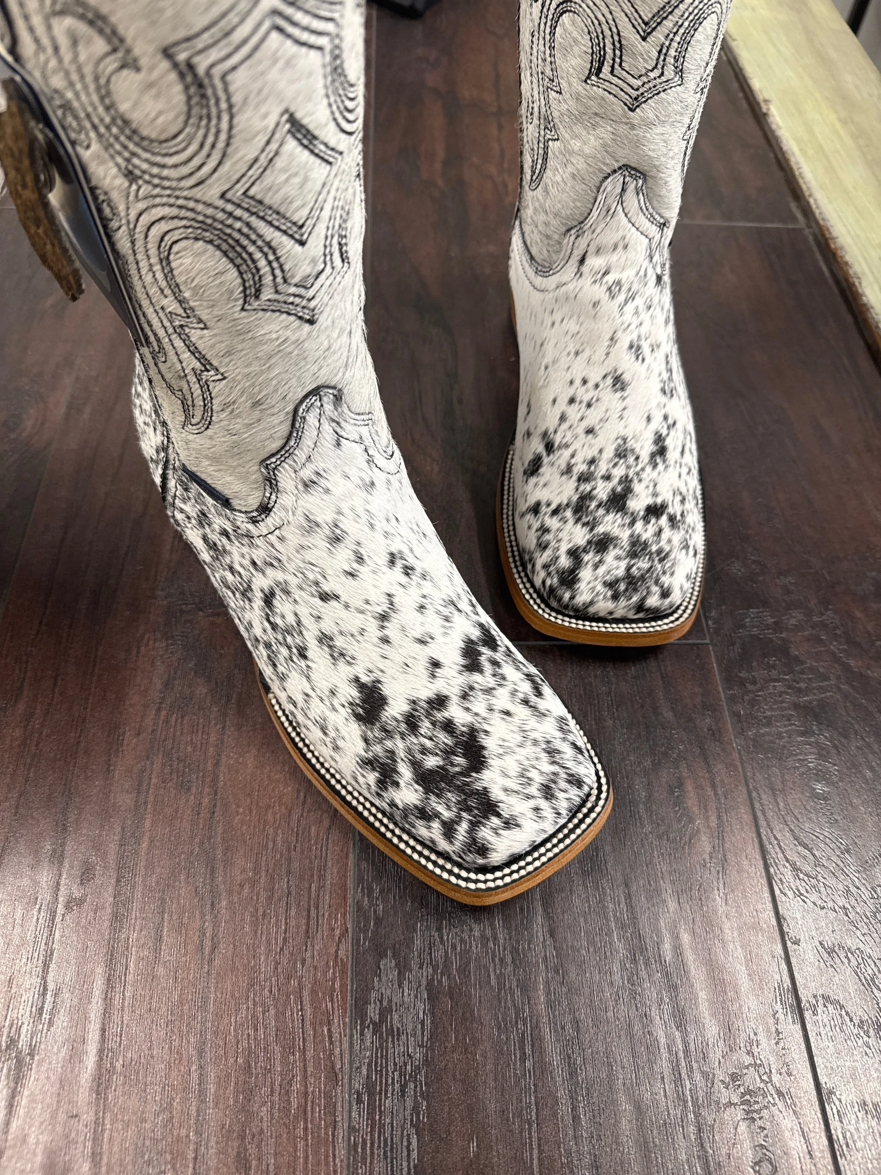 Ladies Rock’Em Katherine Cowhide bl/wh wide