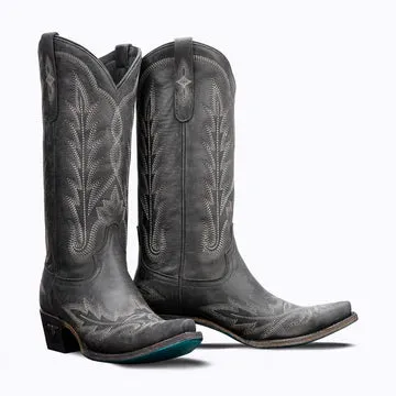 Lane Lexington Distressed Jet Black Boots