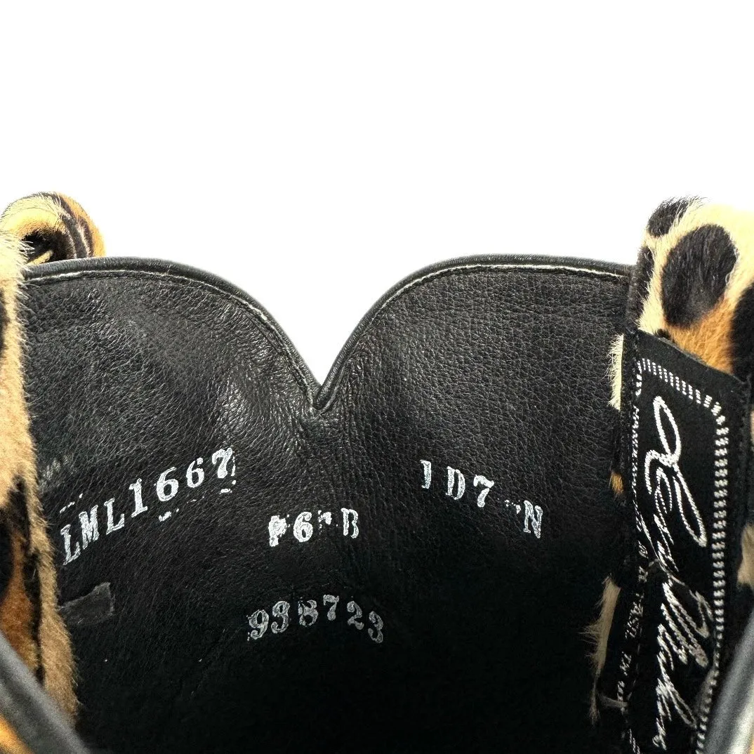LARRY MAHAN Vintage Hair On Leopard Western Cowboy Boots