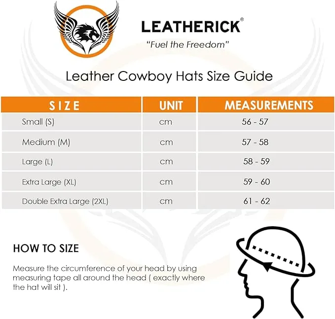 Leatherick Western Aussie Style Black Leather Outback Hat