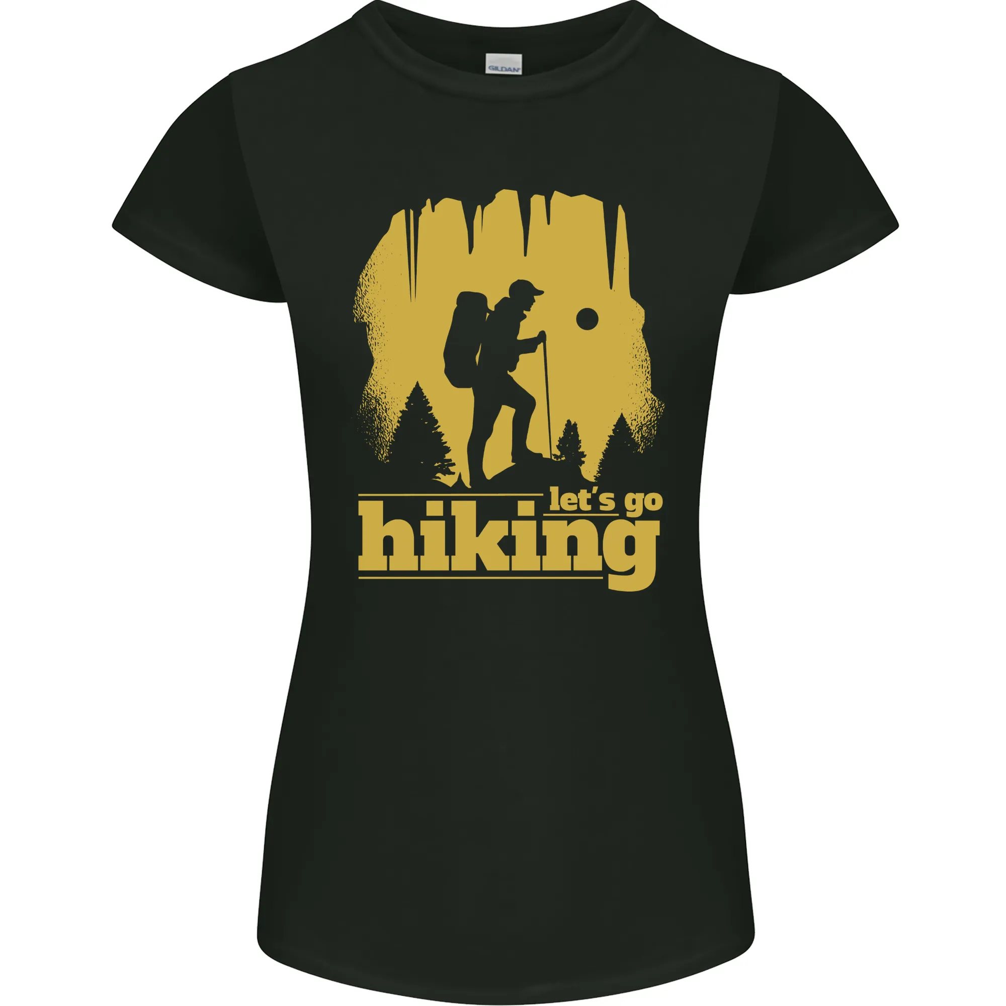 Lets Go Hiking Trekking Camping Outdoors Womens Petite Cut T-Shirt