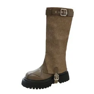 Long boots popular new autumn Martin boots buckle women's high knight boots but knee boots