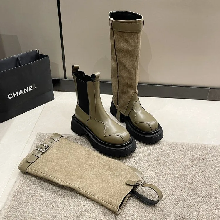 Long boots popular new autumn Martin boots buckle women's high knight boots but knee boots