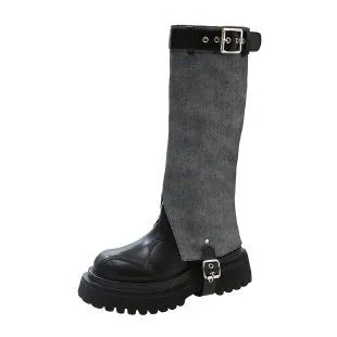 Long boots popular new autumn Martin boots buckle women's high knight boots but knee boots