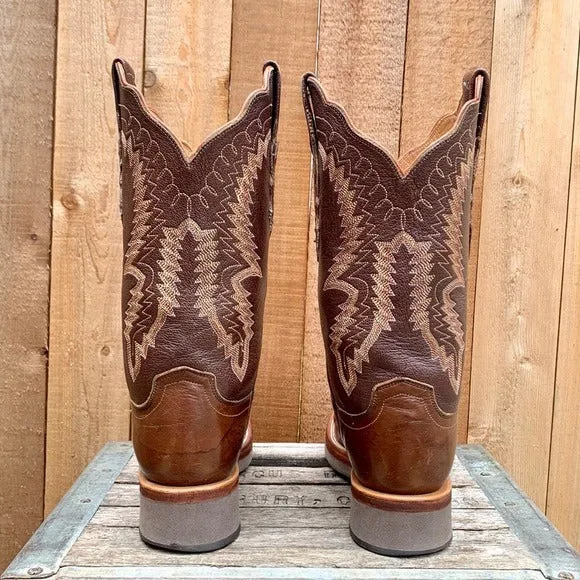 LUCCHESE Caiman Hornback Crocodile Crepe Sole Brown Cowgirl Cowboy Western Boots