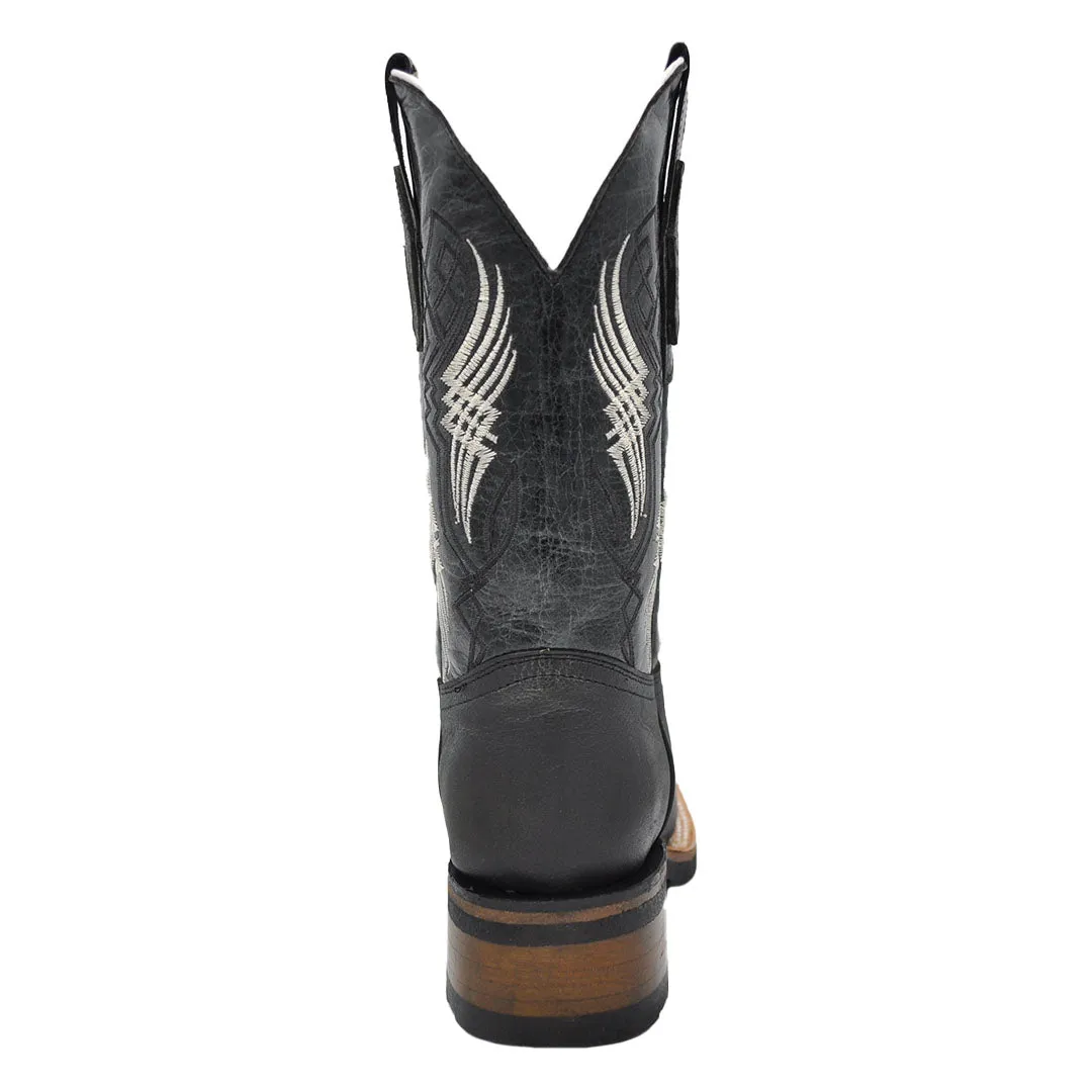 Luma Youth Kid's Bulldog Rodeo Square Toe Black Western Boots