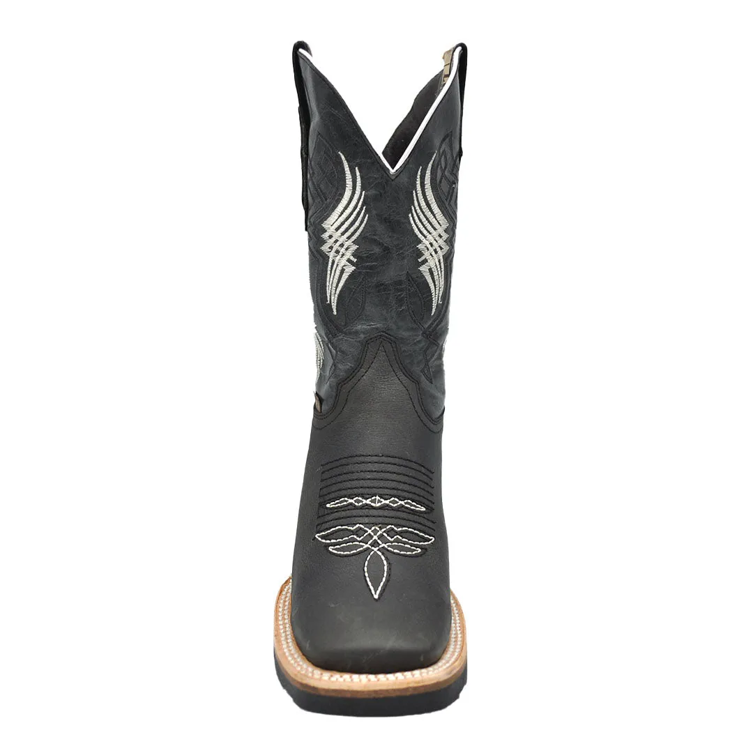 Luma Youth Kid's Bulldog Rodeo Square Toe Black Western Boots