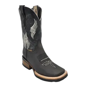 Luma Youth Kid's Bulldog Rodeo Square Toe Black Western Boots