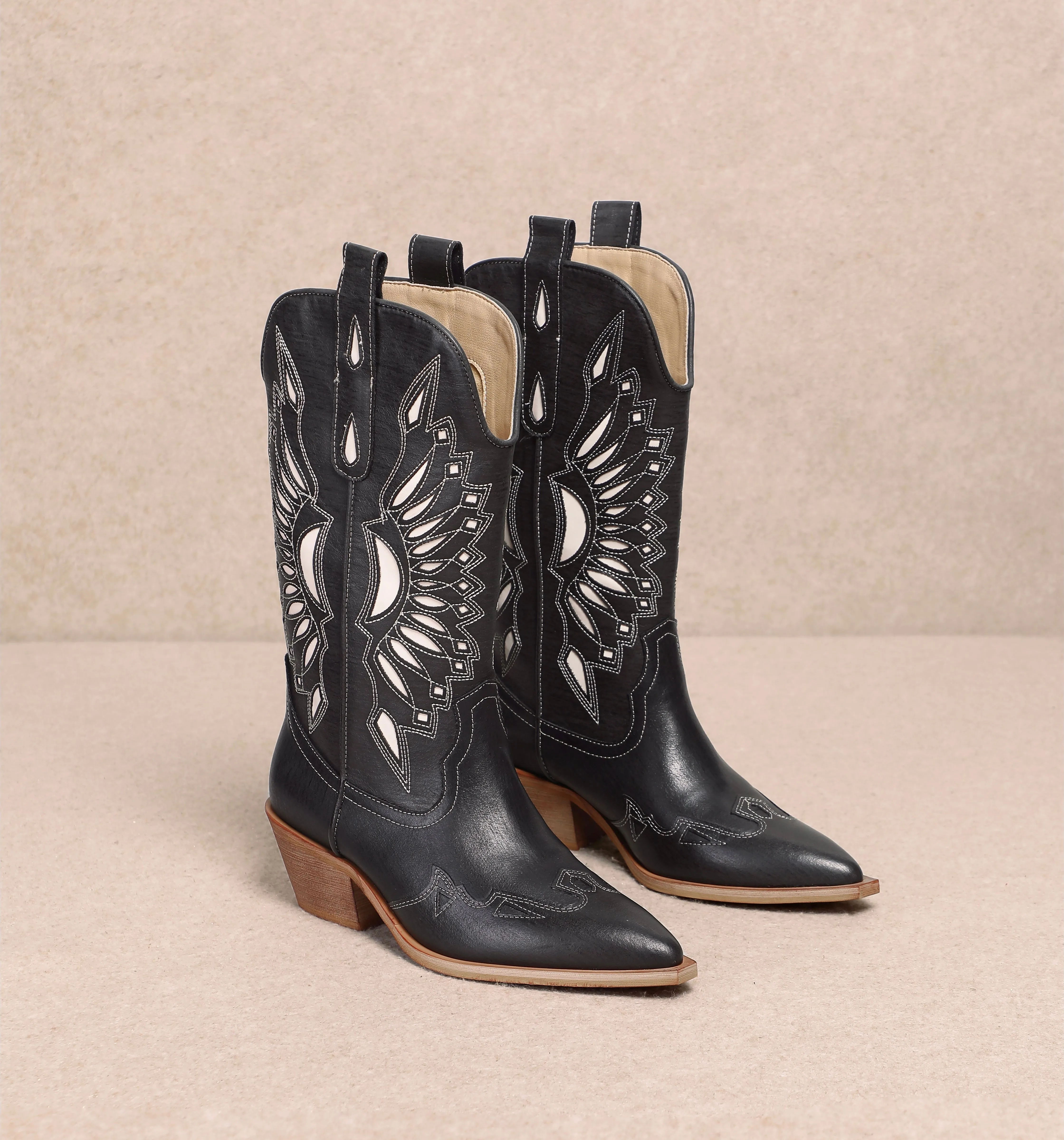 Mae Cowboy Boots - Black