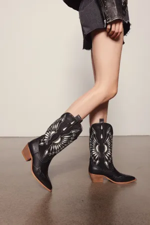 Mae Cowboy Boots - Black