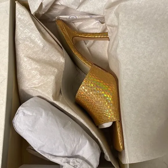 Marc Fisher Metallic Heeled Slides