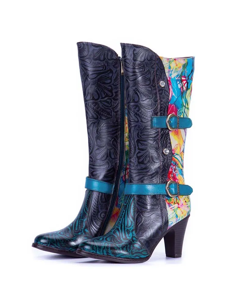 Marianna Colorful Mid Calf Boots