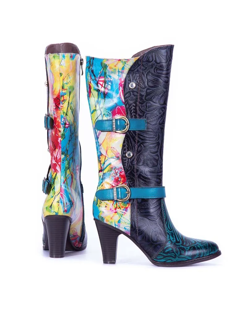 Marianna Colorful Mid Calf Boots