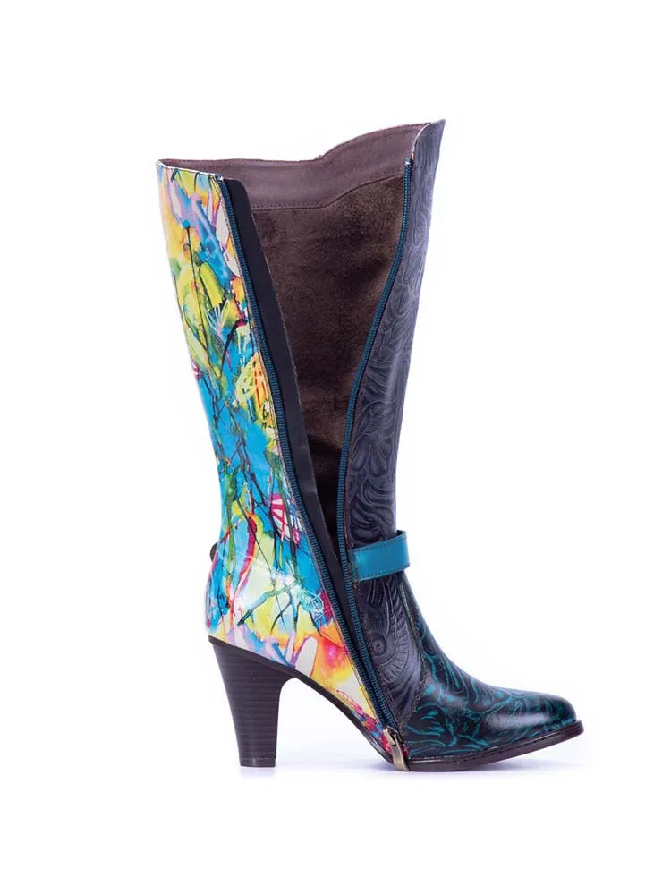 Marianna Colorful Mid Calf Boots