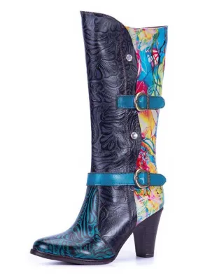 Marianna Colorful Mid Calf Boots