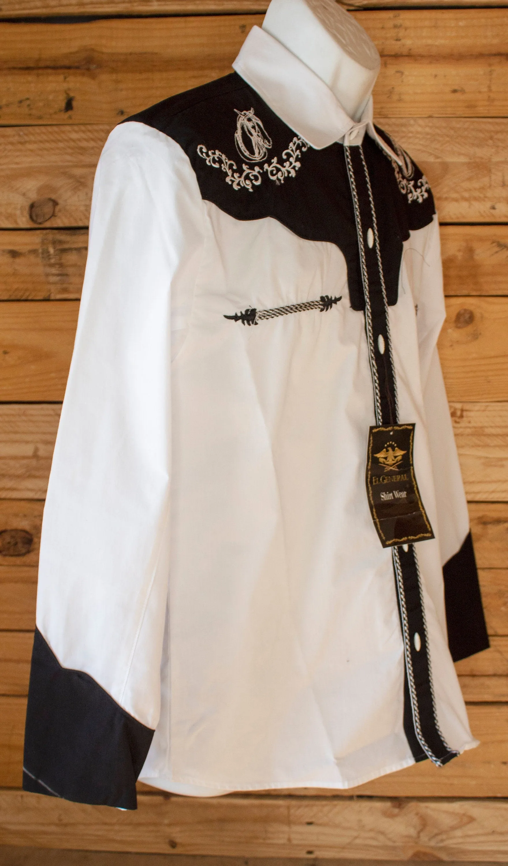 MENS COWBOY EMBROIDERED horse western rodeo long sleeve shirt