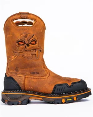 Men's Handmade Pattern Embroidered Low Heel  Boots