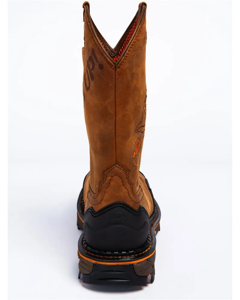 Men's Handmade Pattern Embroidered Low Heel  Boots