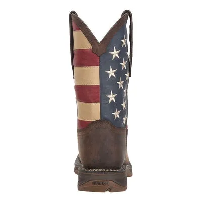 Mens Rebel By Durango Steel Toe American  Flag Western Work Boot DB020