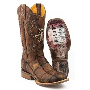 Men's Tin Haul Dead Or Alive Boots with Wanted Sole Handcrafted Cognac