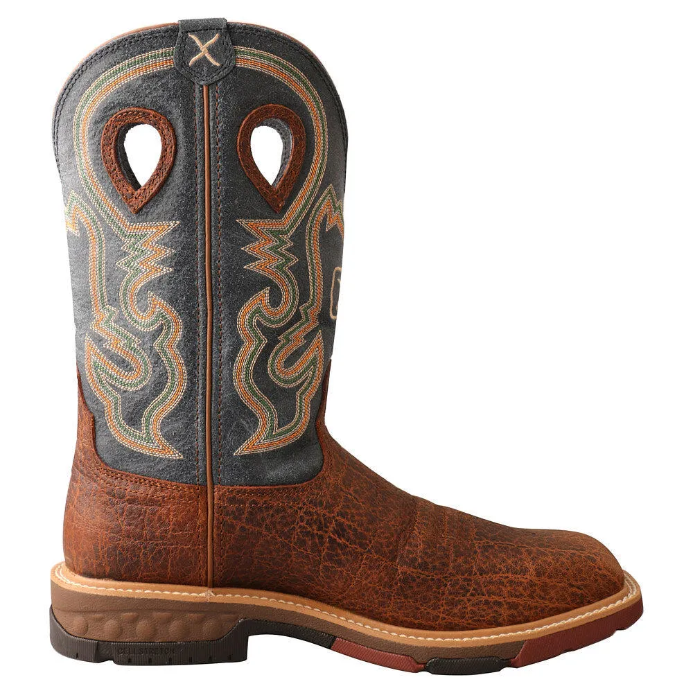 Men's Twisted X Distressed Saddle and Peacock Boot
