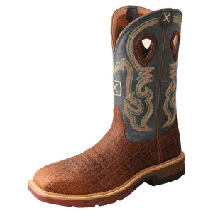Men's Twisted X Distressed Saddle and Peacock Boot