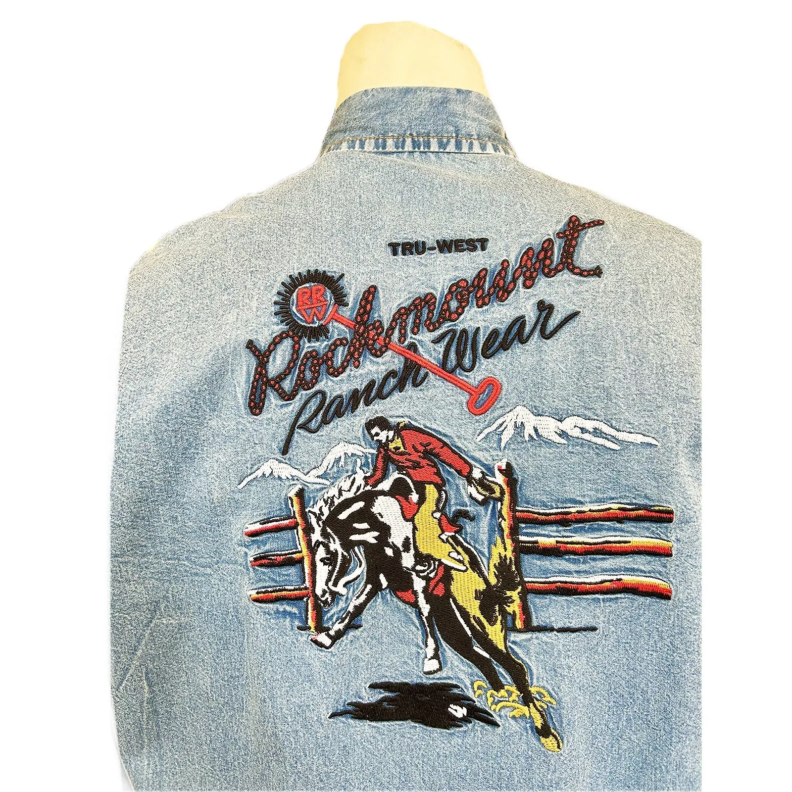 Men's Vintage Western Shirt Collection: Fancy Rockmount Signature Bronc Denim