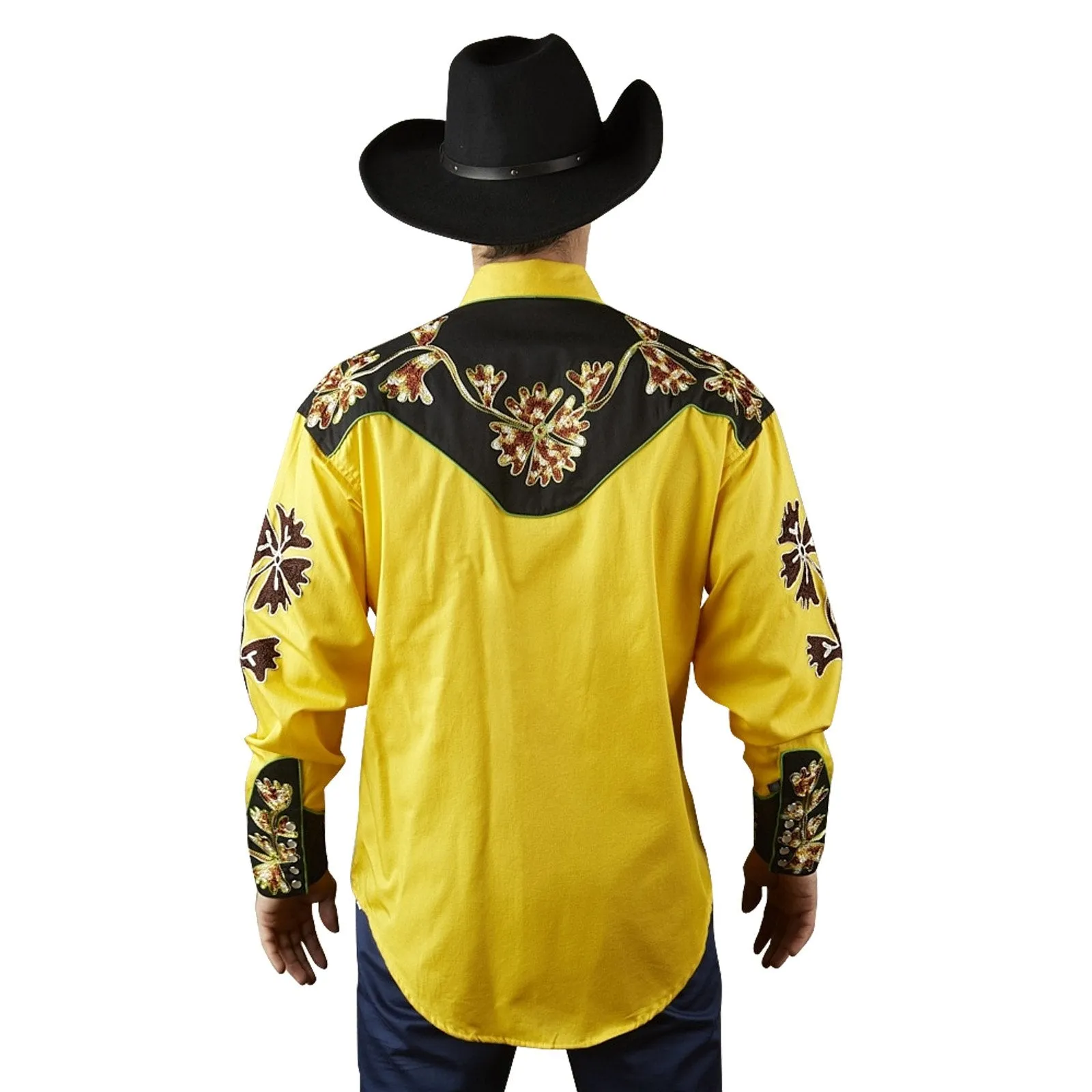 Men's Vintage Western Shirt Collection: Rockmount Fancy 2 Tone Gold