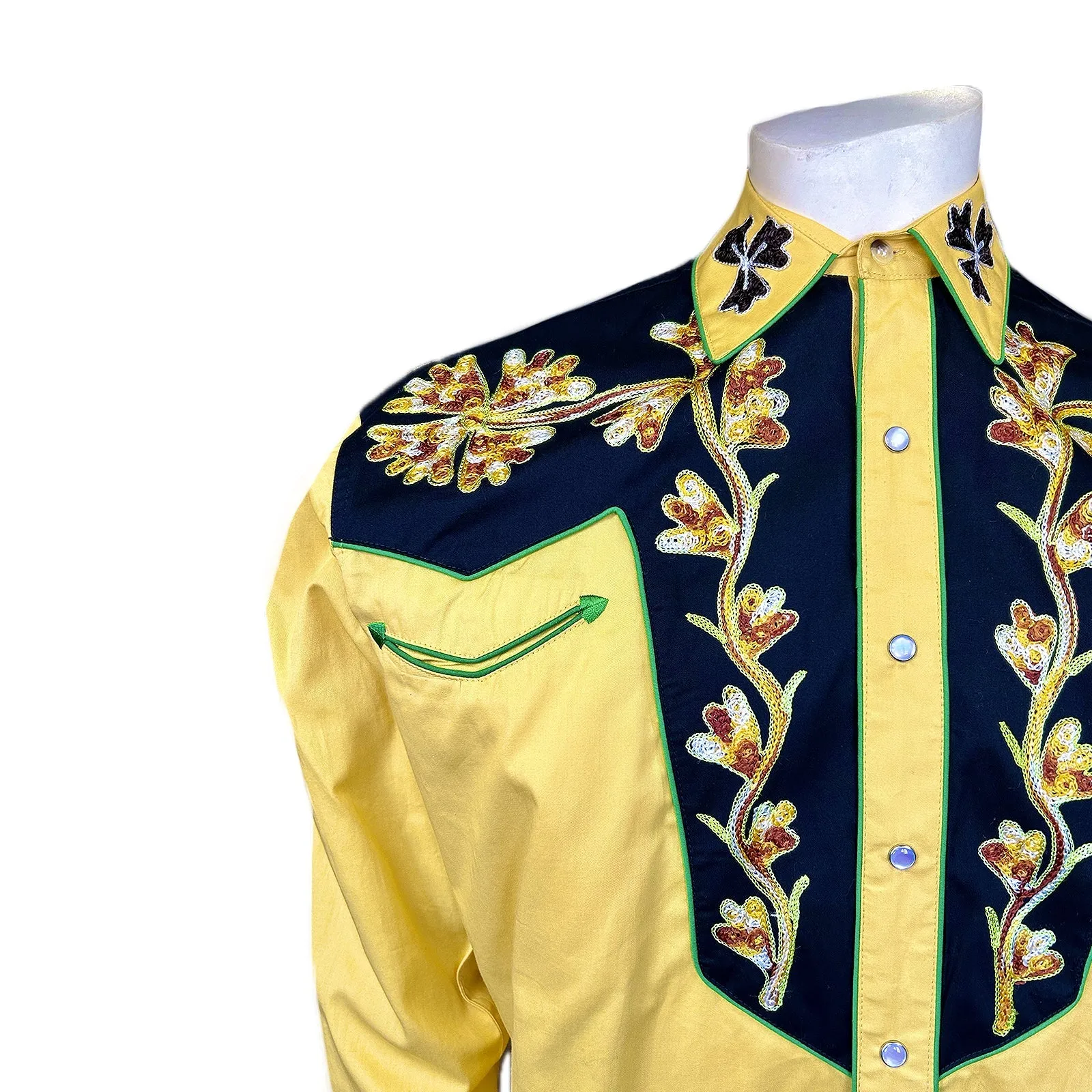 Men's Vintage Western Shirt Collection: Rockmount Fancy 2 Tone Gold