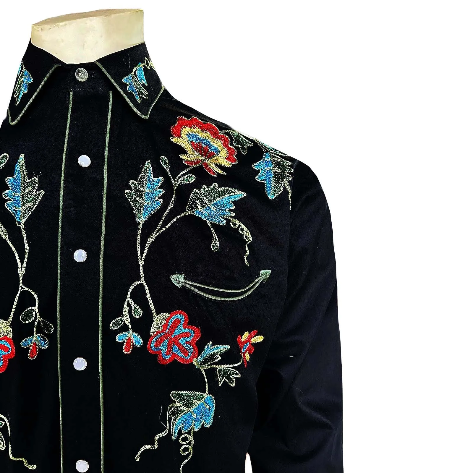 Men's Vintage Western Shirt Collection: Rockmount Fancy Floral Delight
