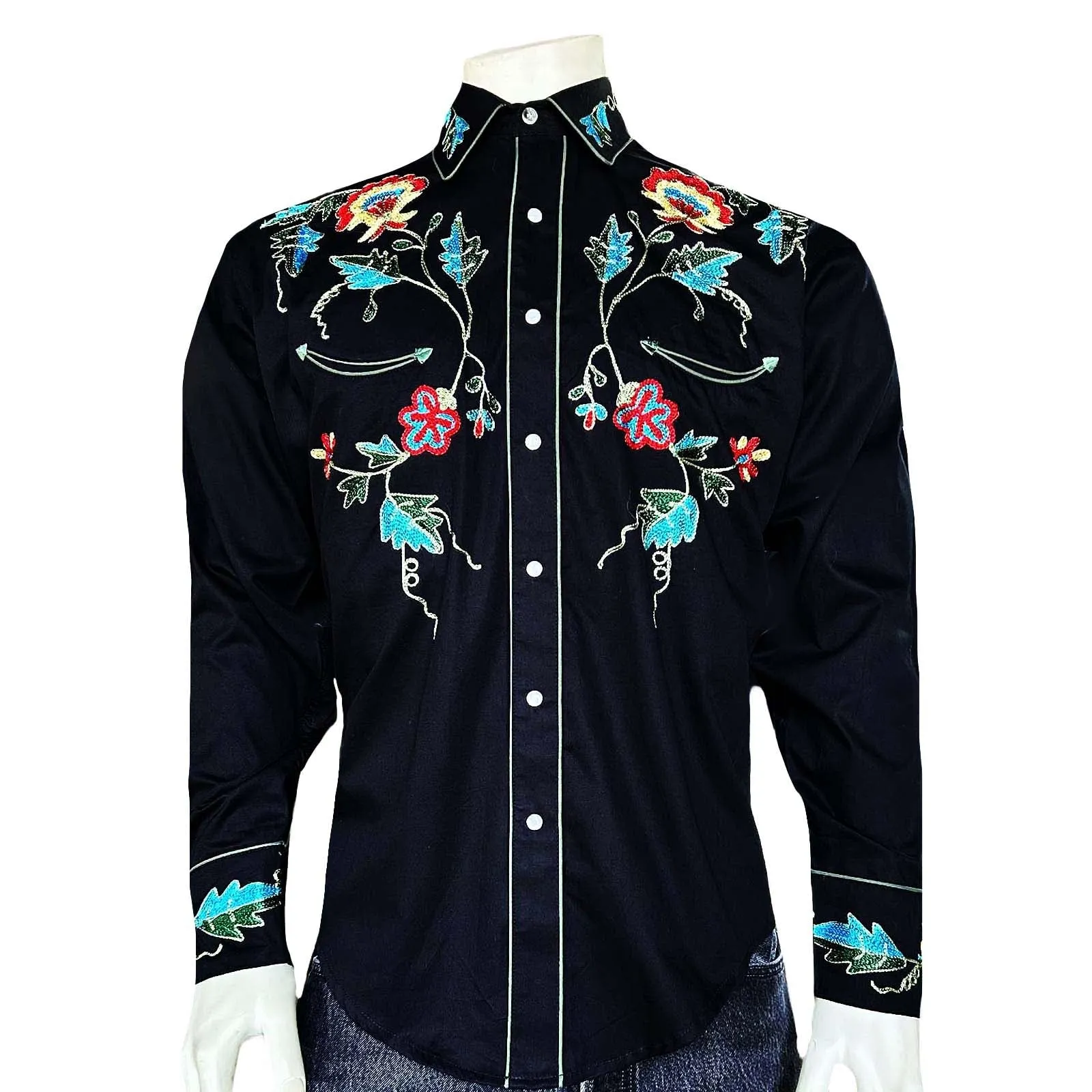 Men's Vintage Western Shirt Collection: Rockmount Fancy Floral Delight