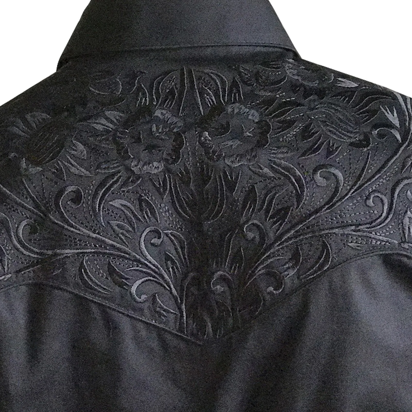 Men's Vintage Western Shirt Collection: Rockmount Tooling Embroidery Black