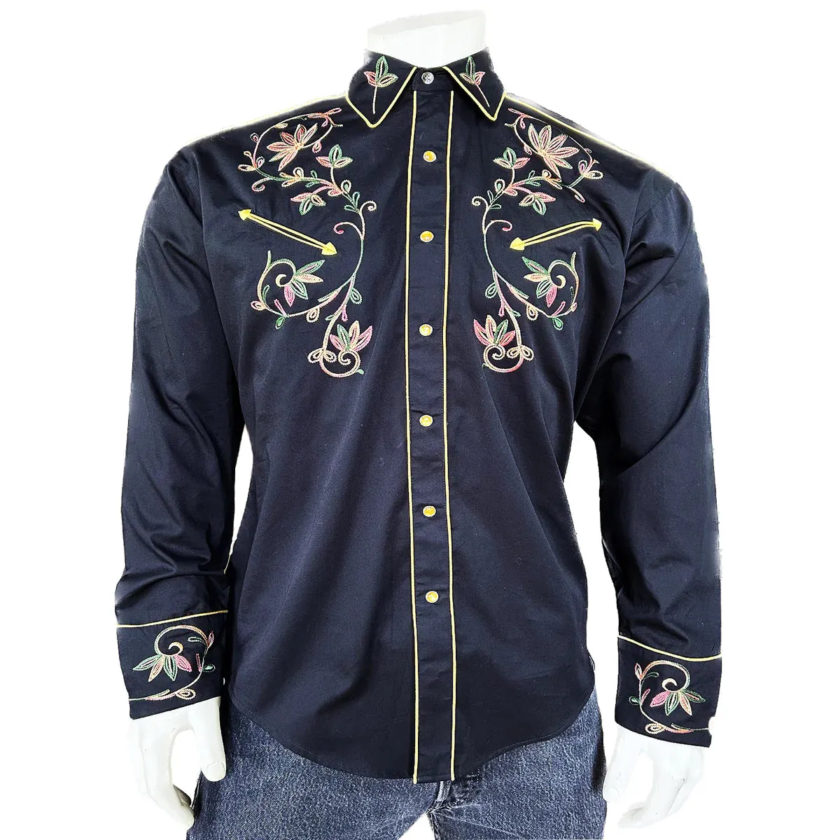 Men's Vintage Western Shirt Collection: Rockmount Variegated Floral