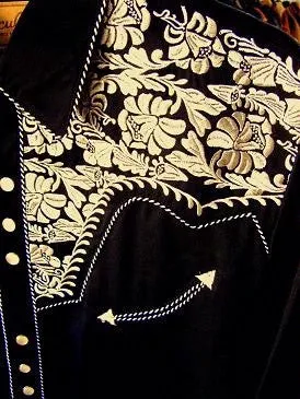 Men's Vintage Western Shirt Collection: Scully Gunfighter Black & Gold
