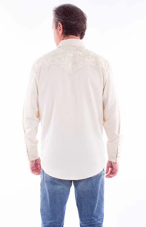 Men's Vintage Western Shirt Collection: Scully Gunfighter Ivory