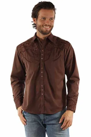 Men's Vintage Western Shirt Collection: Scully Gunfighter Mocha