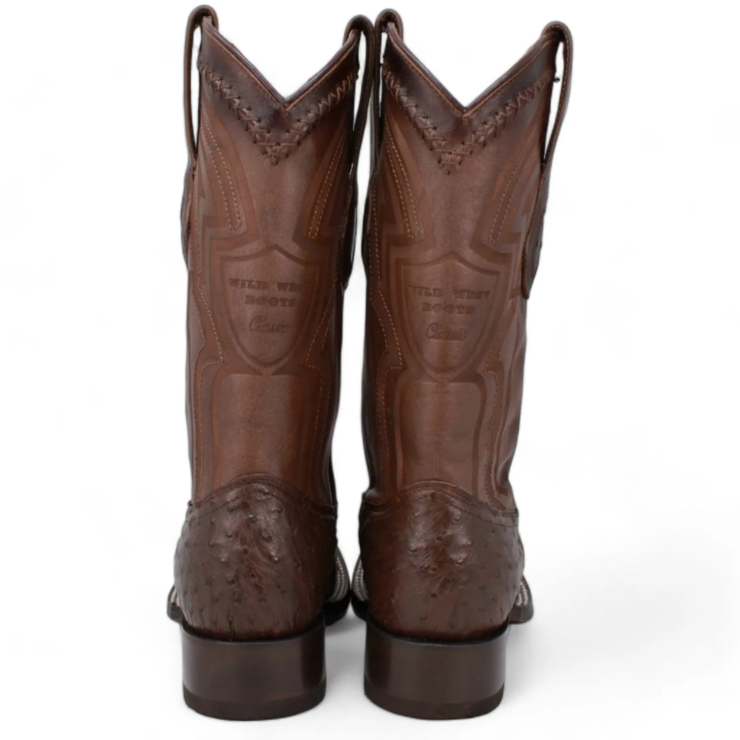 Men's Wild West Ostrich Skin Ranch Toe Boots 2824L03