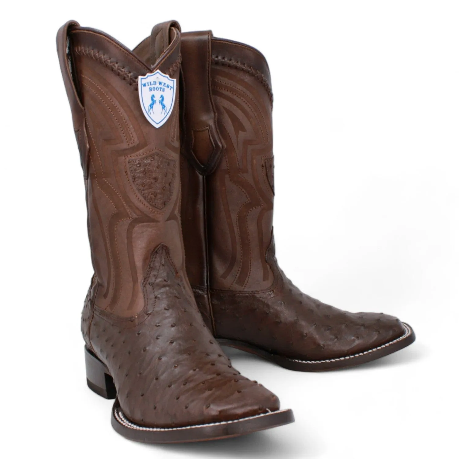 Men's Wild West Ostrich Skin Ranch Toe Boots 2824L03