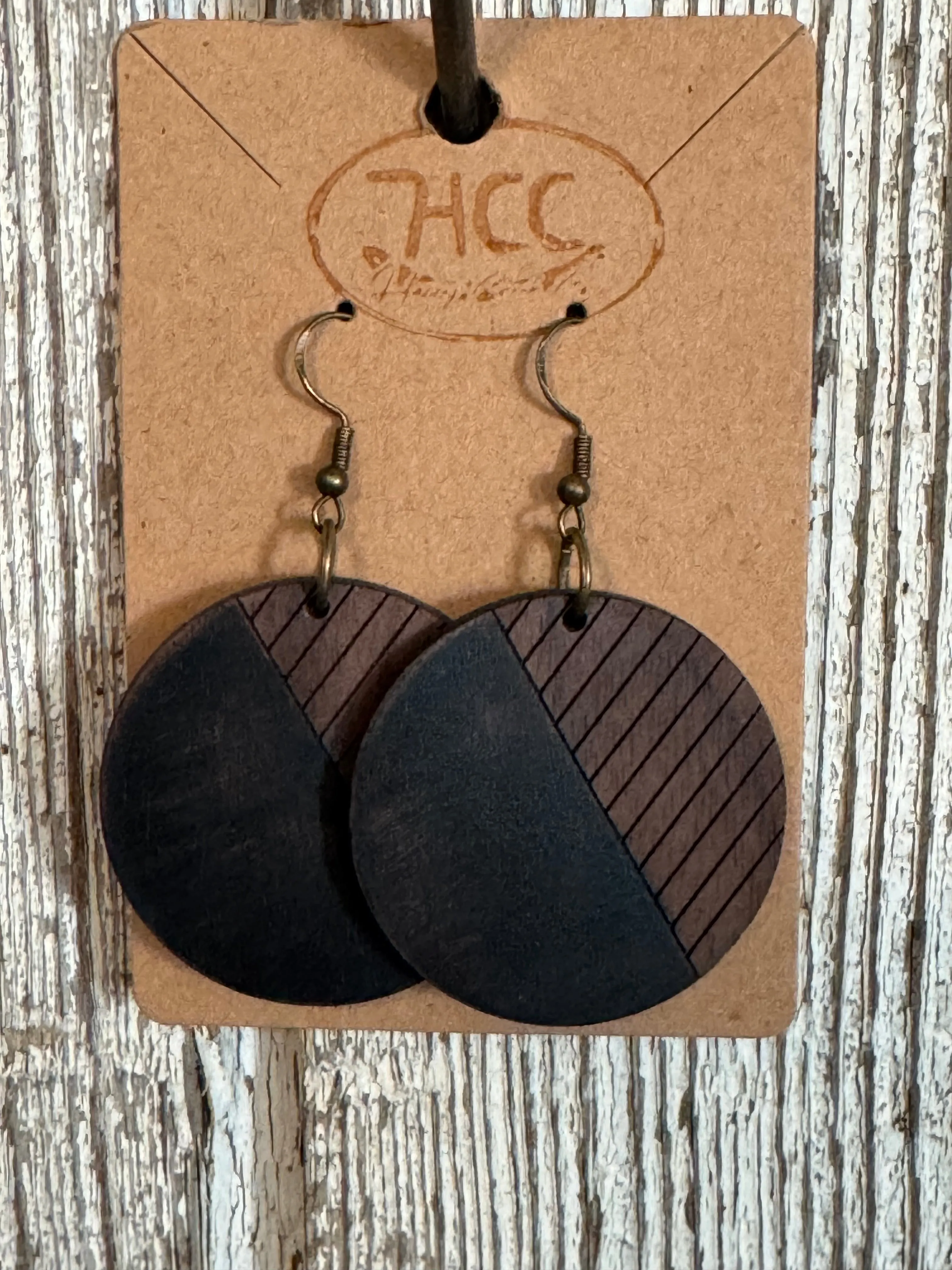 Messa Round Wooden Earrings