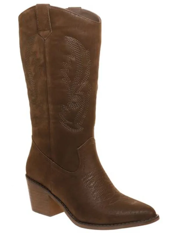 Mid-Calf Embroidery Boots