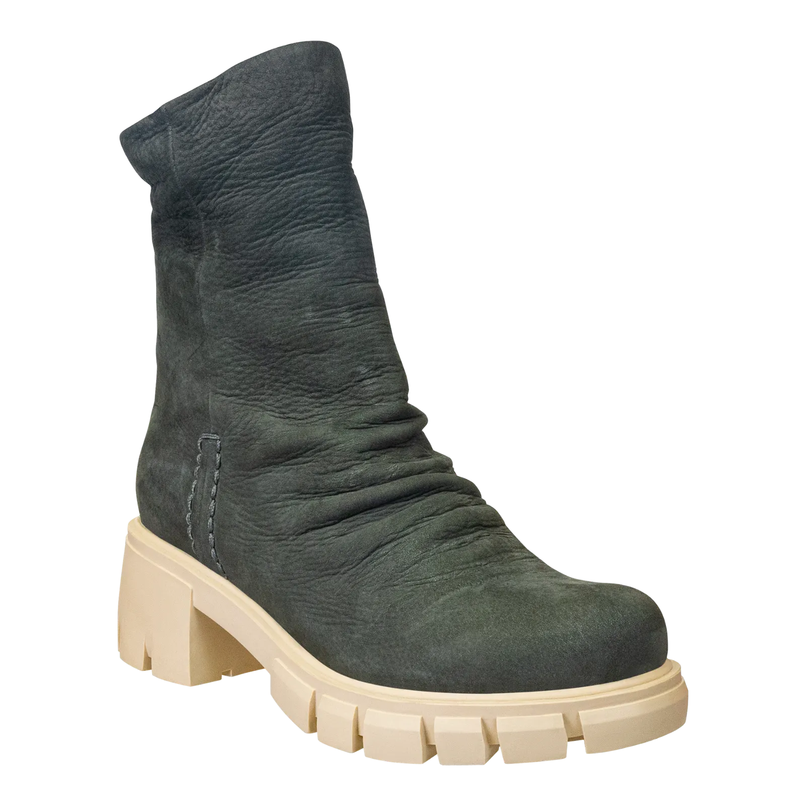 NAKED FEET - PROTOCOL in GREY MULTI Heeled Mid Shaft Boots