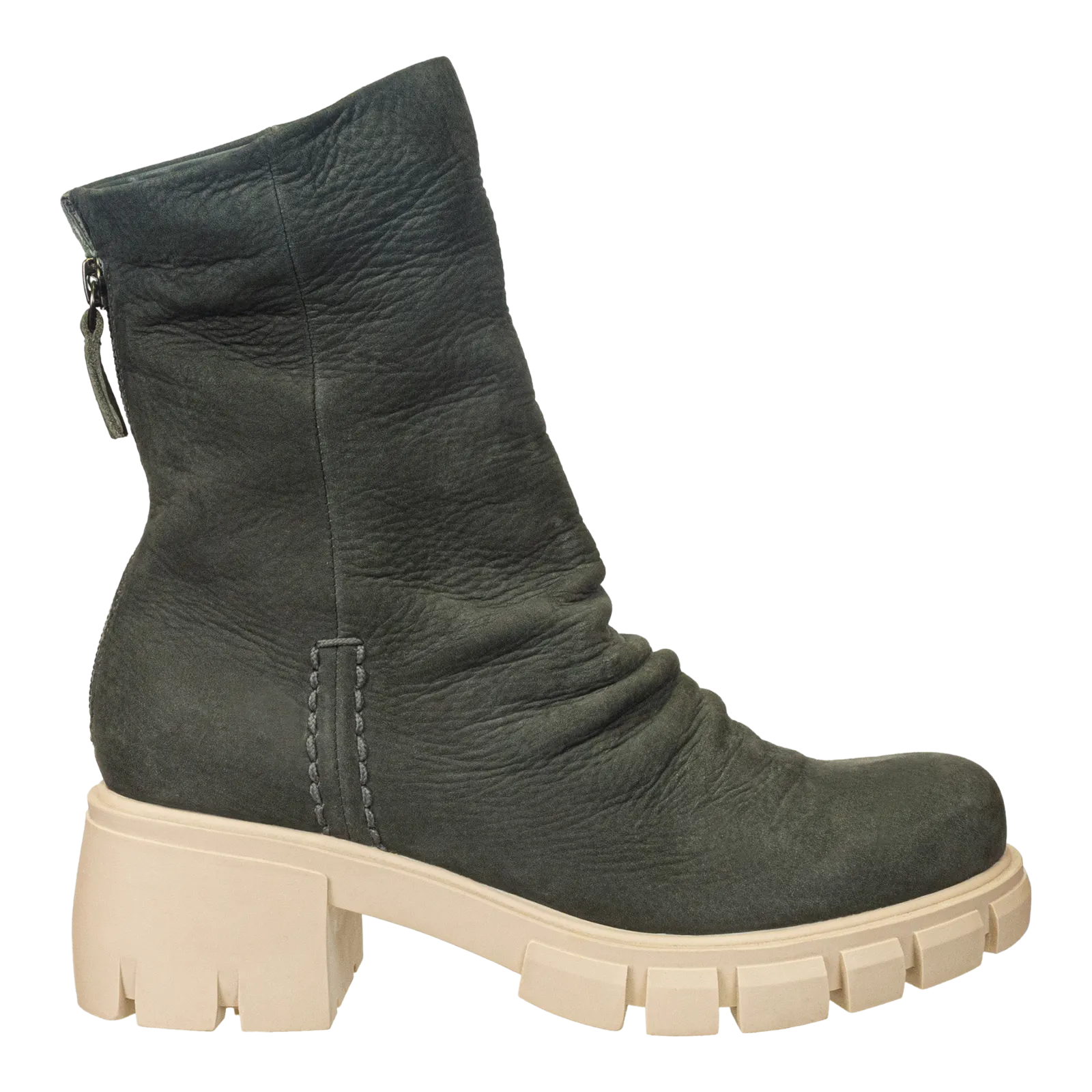 NAKED FEET - PROTOCOL in GREY MULTI Heeled Mid Shaft Boots
