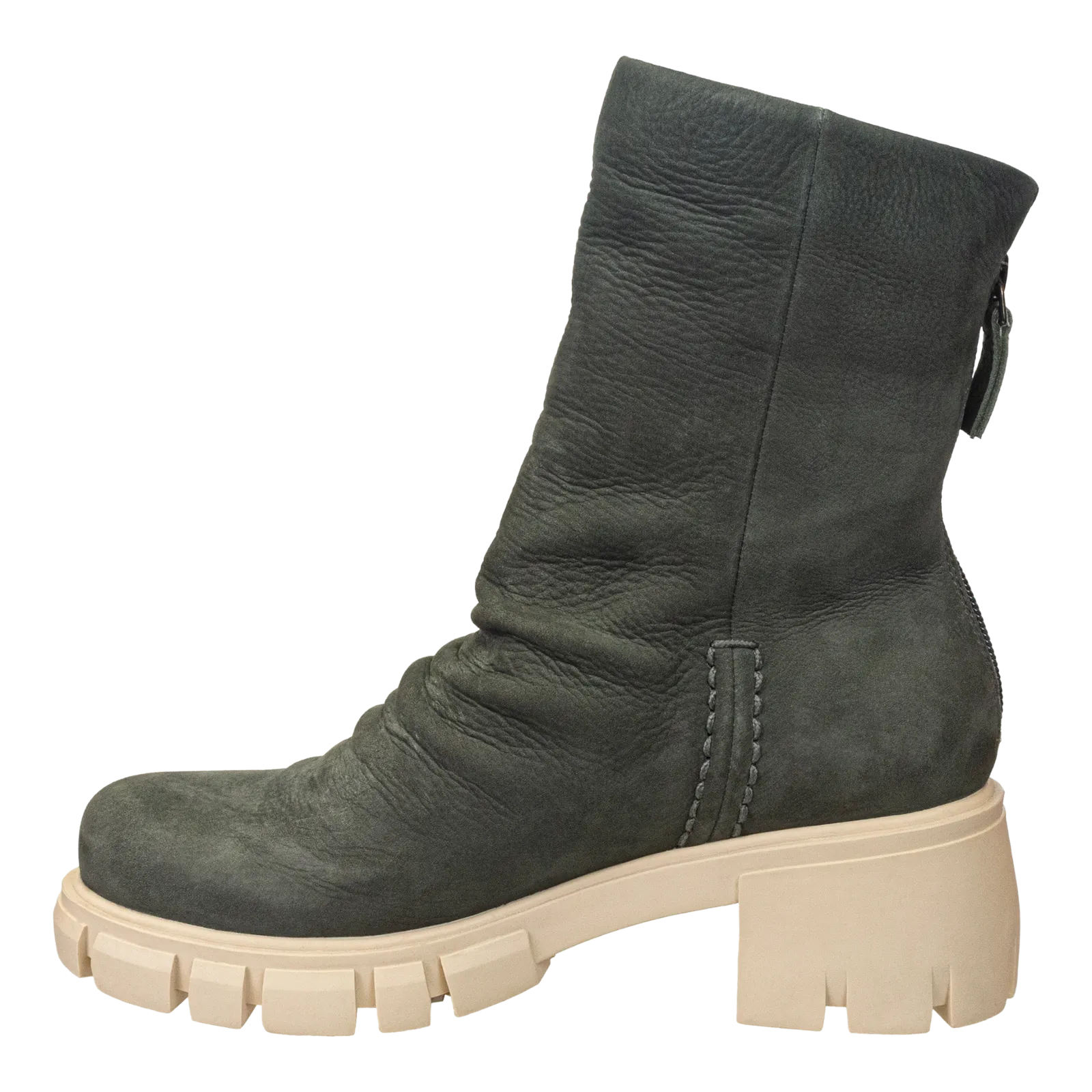 NAKED FEET - PROTOCOL in GREY MULTI Heeled Mid Shaft Boots