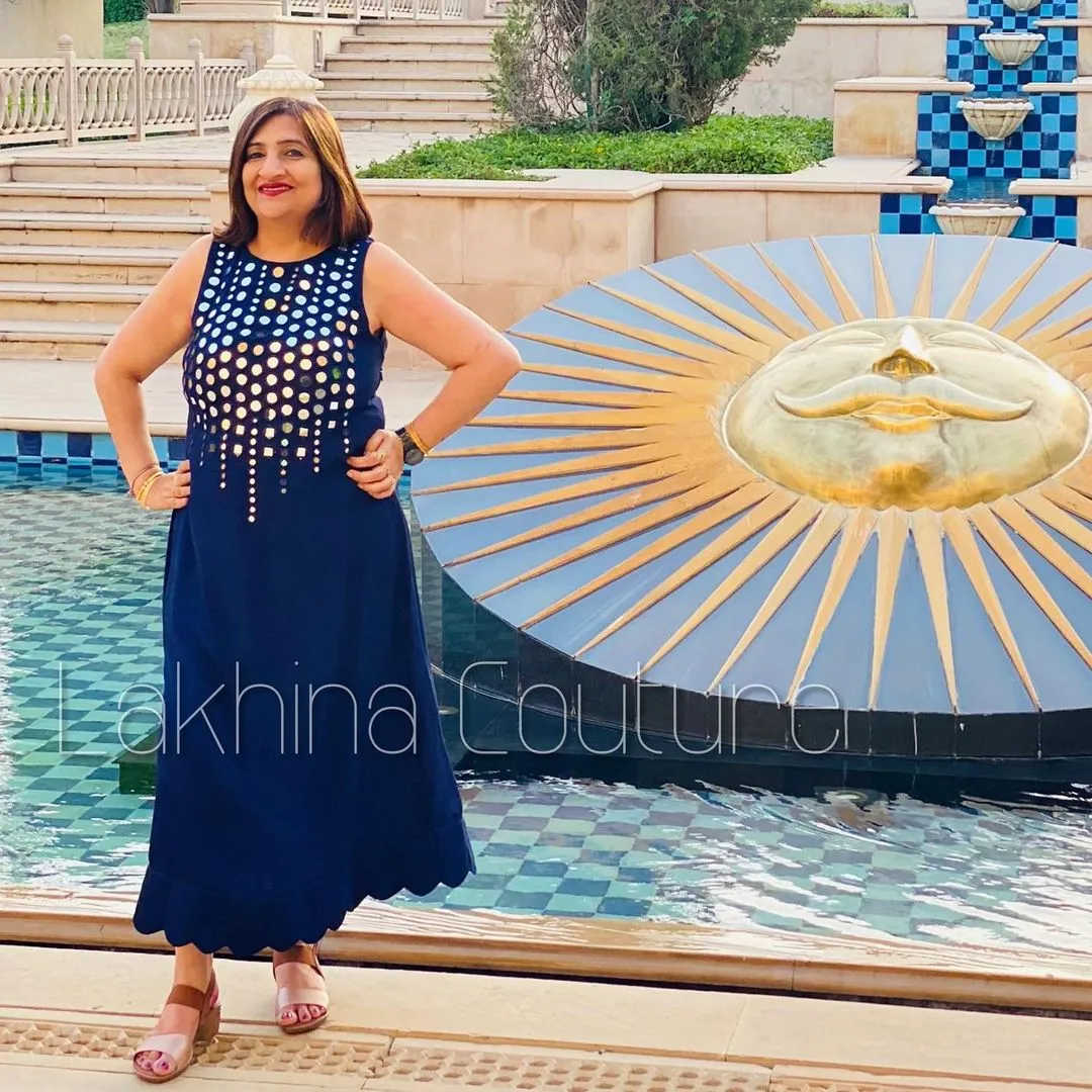 Navy Blue Mirror Midi