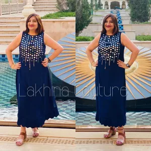 Navy Blue Mirror Midi