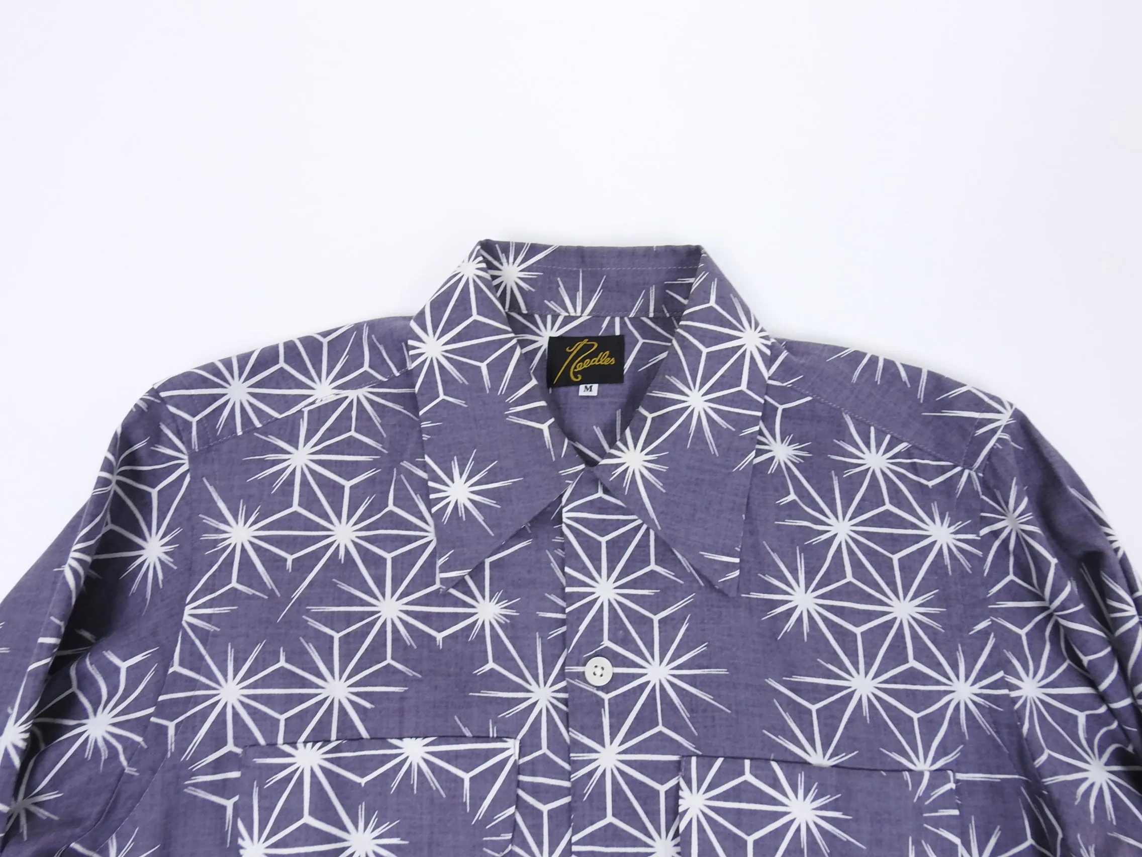 Needles Purple Star Button Up Long Sleeve Shirt - M