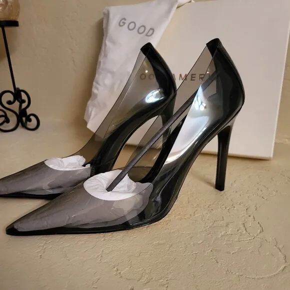 New Good American Cinder-f*cking-rella Pumps - Light Smoke Size 9.5 NWT
