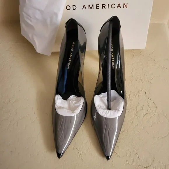New Good American Cinder-f*cking-rella Pumps - Light Smoke Size 9.5 NWT