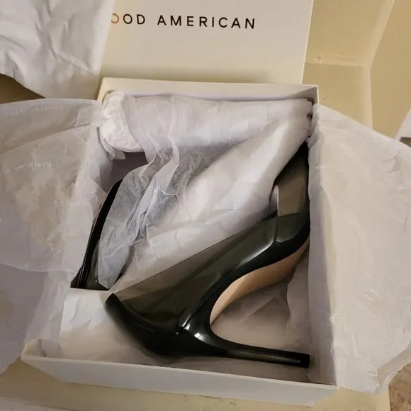 New Good American Cinder-f*cking-rella Pumps - Light Smoke Size 9.5 NWT