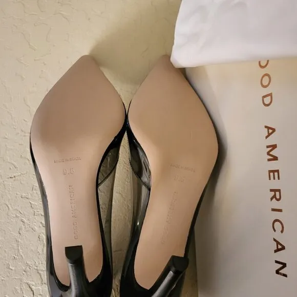 New Good American Cinder-f*cking-rella Pumps - Light Smoke Size 9.5 NWT